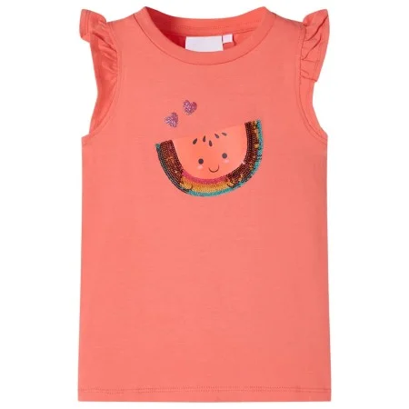 Camiseta infantil de manga volante coral 140 de , Camisetas para niños - Ref: Foro24-10628, Precio: 8,45 €, Descuento: %