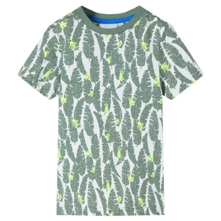 Camiseta infantil crudo y verde hiedra oscuro 140 de , Camisetas para niños - Ref: Foro24-11678, Precio: 8,64 €, Descuento: %