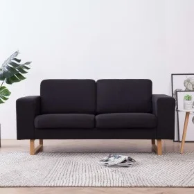 2 seater black fabric sofa by vidaXL, Sofas - Ref: Foro24-281389, Price: 334,98 €, Discount: %