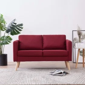 Sofá de 2 plazas de tela color vino tinto de vidaXL, Sofás - Ref: Foro24-281363, Precio: 308,07 €, Descuento: %