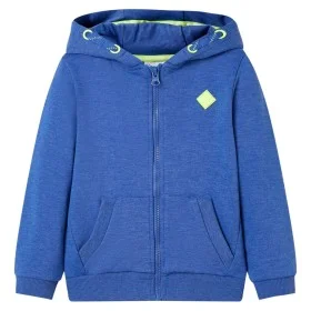 Sudadera infantil con capucha y cremallera azul mélange 116 de , Camisetas para niños - Ref: Foro24-11891, Precio: 13,50 €, D...
