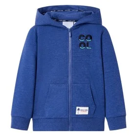 Sudadera infantil con capucha y cremallera azul oscuro mélange 116 de , Camisetas para niños - Ref: Foro24-12356, Precio: 12,...