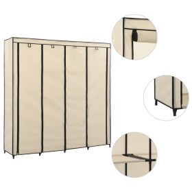 Armario con 4 compartimentos color crema 175x45x170 cm de vidaXL, Armarios roperos - Ref: Foro24-282447, Precio: 64,01 €, Des...