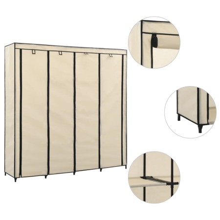 Armario con 4 compartimentos color crema 175x45x170 cm de vidaXL, Armarios roperos - Ref: Foro24-282447, Precio: 64,01 €, Des...