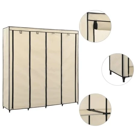 Armario con 4 compartimentos color crema 175x45x170 cm de vidaXL, Armarios roperos - Ref: Foro24-282447, Precio: 58,07 €, Des...