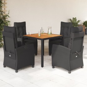 Set de muebles jardín 5 pzas con cojines ratán sintético negro en Conjuntos de jardín | Comprar online en Foru.es