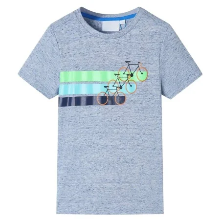 Camiseta infantil de manga corta azul mélange 92 de , Camisetas para niños - Ref: Foro24-12169, Precio: 8,19 €, Descuento: %