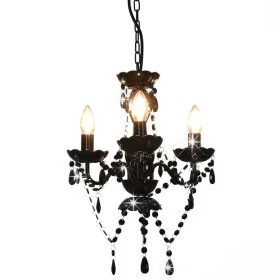 Lámpara de araña con cuentas negro redonda 3 x E14 de vidaXL, Lámparas - Ref: Foro24-281597, Precio: 59,76 €, Descuento: %