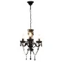Lámpara de araña con cuentas negro redonda 3 x E14 de vidaXL, Lámparas - Ref: Foro24-281597, Precio: 59,76 €, Descuento: %