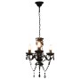 Lámpara de araña con cuentas negro redonda 3 x E14 de vidaXL, Lámparas - Ref: Foro24-281597, Precio: 52,97 €, Descuento: %