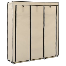 Armario con compartimentos y varillas tela crema 150x45x175 cm de vidaXL, Armarios roperos - Ref: Foro24-282455, Precio: 52,1...