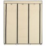 Armario con compartimentos y varillas tela crema 150x45x175 cm de vidaXL, Armarios roperos - Ref: Foro24-282455, Precio: 52,1...