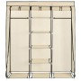 Armario con compartimentos y varillas tela crema 150x45x175 cm de vidaXL, Armarios roperos - Ref: Foro24-282455, Precio: 52,1...