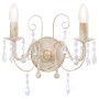 Lámpara de pared con cuentas blanco antiguo 2 bombillas E14 de vidaXL, Lámparas - Ref: Foro24-281590, Precio: 41,36 €, Descue...