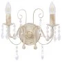 Lámpara de pared con cuentas blanco antiguo 2 bombillas E14 de vidaXL, Lámparas - Ref: Foro24-281590, Precio: 45,57 €, Descue...