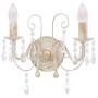 Lámpara de pared con cuentas blanco antiguo 2 bombillas E14 de vidaXL, Lámparas - Ref: Foro24-281590, Precio: 41,36 €, Descue...