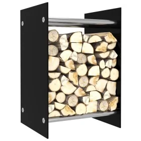 Leñero de vidrio negro 40x35x60 cm de vidaXL, Bolsas y soportes de leña - Ref: Foro24-282829, Precio: 56,65 €, Descuento: %