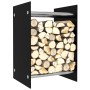 Leñero de vidrio negro 40x35x60 cm de vidaXL, Bolsas y soportes de leña - Ref: Foro24-282829, Precio: 57,68 €, Descuento: %