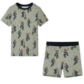 Light khaki children's short-sleeved pajamas 92 by , Children's pajamas - Ref: Foro24-11864, Price: 11,24 €, Discount: %
