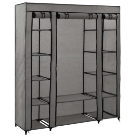 Armario con compartimentos y varillas tela gris 150x45x176 cm de vidaXL, Armarios roperos - Ref: Foro24-282436, Precio: 62,07...
