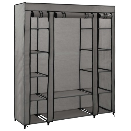 Armario con compartimentos y varillas tela gris 150x45x176 cm de vidaXL, Armarios roperos - Ref: Foro24-282436, Precio: 62,07...