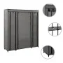 Armario con compartimentos y varillas tela gris 150x45x176 cm de vidaXL, Armarios roperos - Ref: Foro24-282436, Precio: 60,92...
