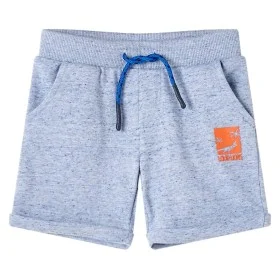 Pantalones cortos infantiles con cordón azul mélange 128 de , Pantalones de niños - Ref: Foro24-12197, Precio: 9,29 €, Descue...