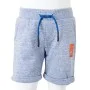 Pantalones cortos infantiles con cordón azul mélange 128 de , Pantalones de niños - Ref: Foro24-12197, Precio: 9,29 €, Descue...