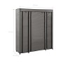 Armario con compartimentos y varillas tela gris 150x45x176 cm de vidaXL, Armarios roperos - Ref: Foro24-282436, Precio: 62,07...