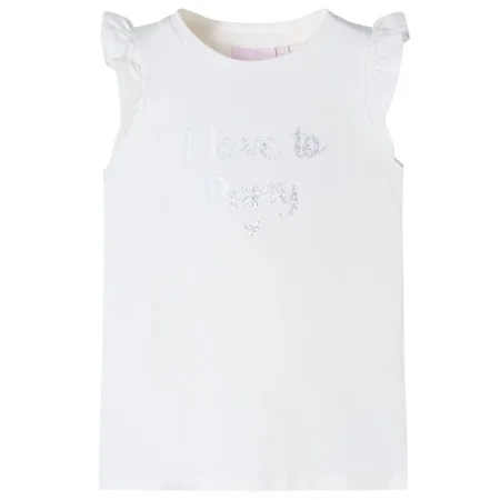 Camiseta infantil con mangas de volantes blanco 104 de , Camisetas para niños - Ref: Foro24-10495, Precio: 8,19 €, Descuento: %