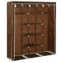 Armario con compartimentos y varillas tela marrón 150x45x175 cm de vidaXL, Armarios roperos - Ref: Foro24-282454, Precio: 48,...