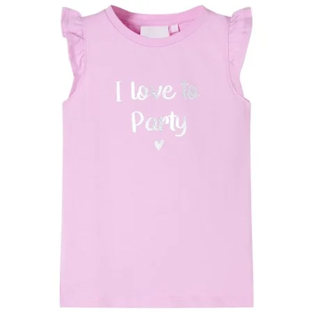 Camiseta infantil de manga volante color lila 104 de , Camisetas para niños - Ref: Foro24-10505, Precio: 8,19 €, Descuento: %