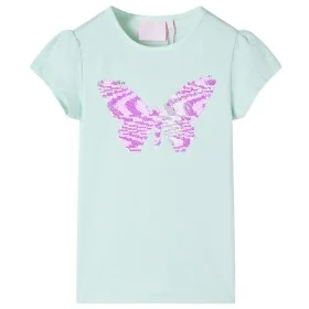 Camiseta infantil de manga casquillo menta claro 128 de , Camisetas para niños - Ref: Foro24-10837, Precio: 8,24 €, Descuento: %