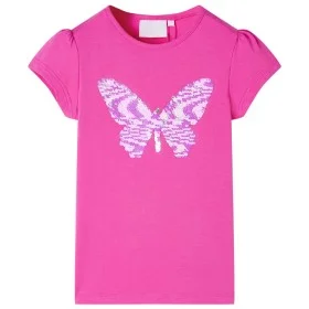 Camiseta infantil de manga casquillo rosa oscuro 128 de , Camisetas para niños - Ref: Foro24-10842, Precio: 8,24 €, Descuento: %