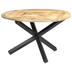Mesa de comedor redonda de madera maciza de mango 120x76 cm de vidaXL, Mesas de cocina y de comedor - Ref: Foro24-282762, Pre...