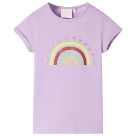 Camiseta infantil lila 140 de , Camisetas para niños - Ref: Foro24-10733, Precio: 8,59 €, Descuento: %