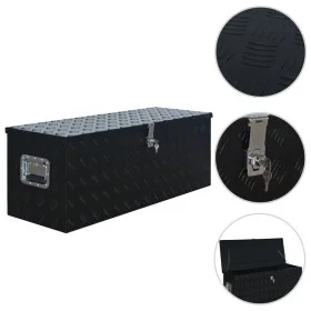 Black aluminum box 1085x370x400 mm by vidaXL, Toolboxes - Ref: Foro24-144846, Price: 360,99 €, Discount: %