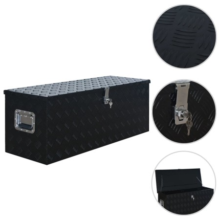Caja de aluminio 1085x370x400 mm negra de vidaXL, Cajas de herramientas - Ref: Foro24-144846, Precio: 368,42 €, Descuento: %