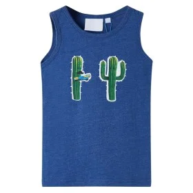 Camiseta de tirantes infantil azul oscuro melange 116 de , Camisetas para niños - Ref: Foro24-12491, Precio: 7,79 €, Descuent...
