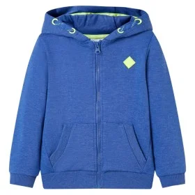 Sudadera infantil con capucha y cremallera azul mélange 104 de , Camisetas para niños - Ref: Foro24-11890, Precio: 15,02 €, D...