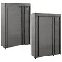 Armarios plegables 2 unidades de tela gris 110x45x175 cm de vidaXL, Armarios roperos - Ref: Foro24-282425, Precio: 71,90 €, D...