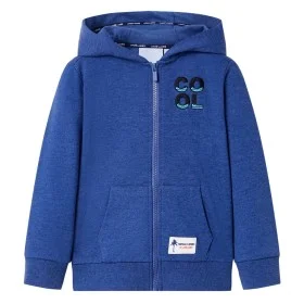 Sudadera infantil con capucha y cremallera azul oscuro mélange 104 de , Camisetas para niños - Ref: Foro24-12355, Precio: 12,...