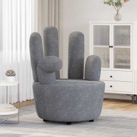 Sillón en forma de mano de terciopelo gris en Sillones | Comprar online en Foru.es
