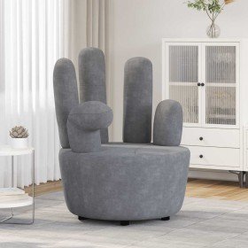 Sillón en forma de mano de terciopelo gris en Sillones | Comprar online en Foru.es
