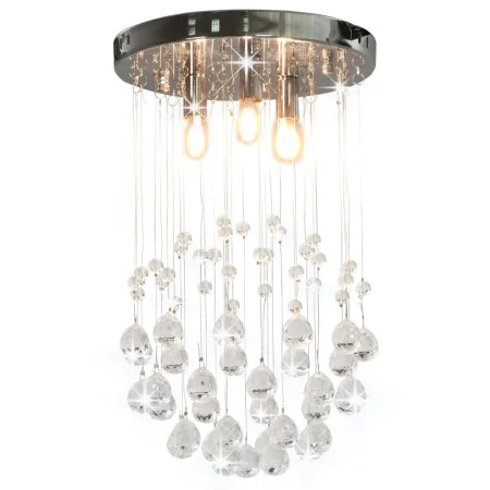 Lámpara de techo con cristales plateado esférica 3 bombillas G9 de vidaXL, Lámparas - Ref: Foro24-281575, Precio: 60,68 €, De...