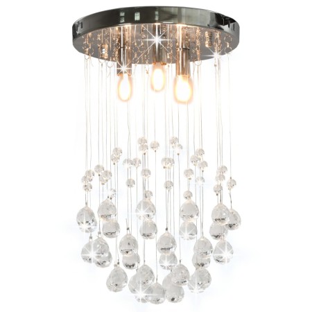 Lámpara de techo con cristales plateado esférica 3 bombillas G9 de vidaXL, Lámparas - Ref: Foro24-281575, Precio: 55,58 €, De...