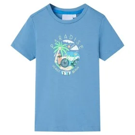Camiseta infantil azul medio 128 de , Camisetas para niños - Ref: Foro24-12577, Precio: 7,99 €, Descuento: %