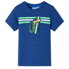 Camiseta infantil azul oscuro mélange 104 de , Camisetas para niños - Ref: Foro24-12485, Precio: 8,32 €, Descuento: %
