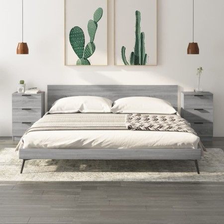 Mesitas de noche 2 unidades color gris Sonoma 40x36x65 cm de vidaXL, Mesitas de noche - Ref: Foro24-817054, Precio: 88,23 €, ...