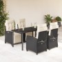 Set de muebles jardín 5 pzas con cojines ratán sintético negro en Conjuntos de jardín | Comprar online en Foru.es